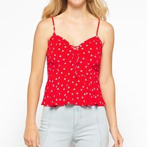 Nine Britton Tallie Cropped Sweetheart Cami Red Medium NWT STITCH FIX